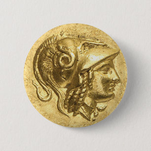 Badge Rond 5 Cm Ancient Athena Coin