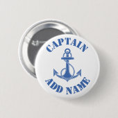 Badge Rond 5 Cm Ancrage de nom de capitaine personnalisé (Devant & derrière)