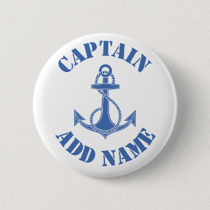 Badge Rond 5 Cm Ancrage de nom de capitaine personnalisé