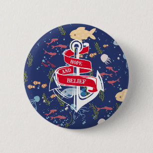 Badge Rond 5 Cm Ancre
