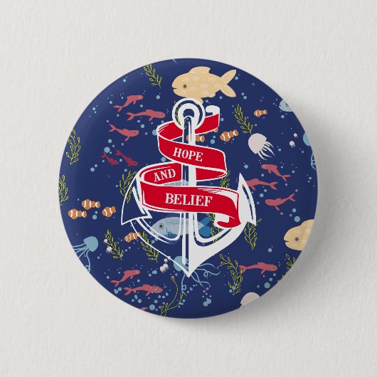 Badge Rond 5 Cm Ancre (Devant)