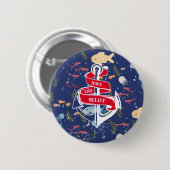 Badge Rond 5 Cm Ancre (Devant & derrière)