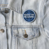 Badge Rond 5 Cm Ancre bleu marine papa nautique difficile à entend (En situation)