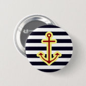 Badge Rond 5 Cm Ancre classique nautique (Devant & derrière)