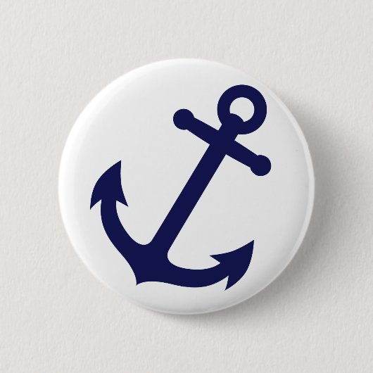 Badge Rond 5 Cm Ancre de bleu marine (Devant)