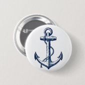 Badge Rond 5 Cm Ancre de bleu marine (Devant & derrière)