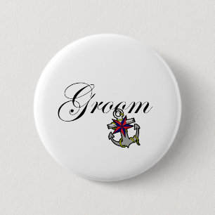 Badge Rond 5 Cm Ancre de marié