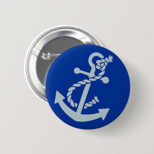 Badge Rond 5 Cm Ancre nautique (Devant & derrière)