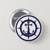 Badge Rond 5 Cm Ancre nautique (Devant & derrière)