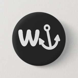 Badge Rond 5 Cm ancre wanker w