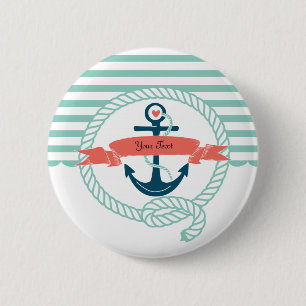 Badge Rond 5 Cm Ancres nautiques