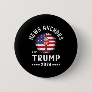 Badge Rond 5 Cm Ancres Pour Trump 2024 - Trump - Vote du drapeau a