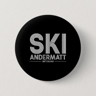 Badge Rond 5 Cm Andermatt Station de ski Alpes suisses Ski Suisse