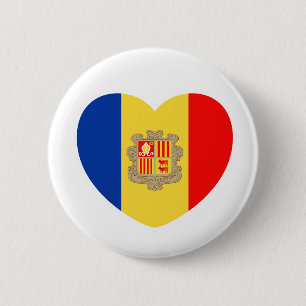 Badge Rond 5 Cm Andorran heart - For real Andorrans!