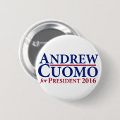 Badge Rond 5 Cm Andrew Cuomo pour le président 2016 bouton (Devant & derrière)