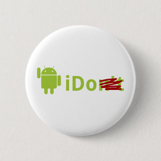 Badge Rond 5 Cm Androïde "que je" me boutonne