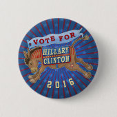 Badge Rond 5 Cm Âne 2016 de président Démocrate de Hillary Clinton (Devant)