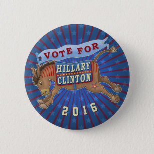 Badge Rond 5 Cm Âne 2016 de président Démocrate de Hillary Clinton