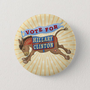 Badge Rond 5 Cm Âne 2016 de président Démocrate de Hillary Clinton