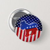 Badge Rond 5 Cm Âne Democratic (Devant & derrière)