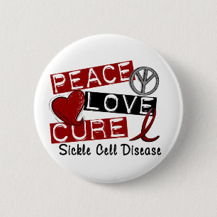 Badge Rond 5 Cm Anémie falciforme de traitement d'amour de paix