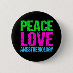 Badge Rond 5 Cm Anesthésiologie d'amour de paix
