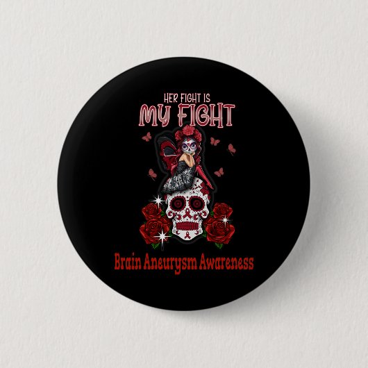 Badge Rond 5 Cm Aneurysme Conscience Son combat est mon combat (Devant)