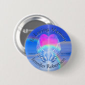 Badge Rond 5 Cm Ange ailes avec coeur (Devant & derrière)