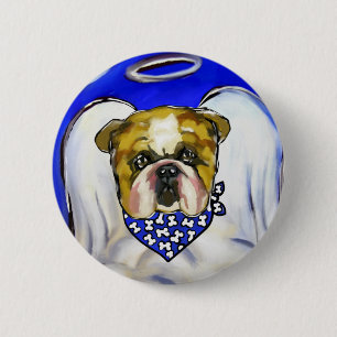 Badge Rond 5 Cm Ange Bulldog