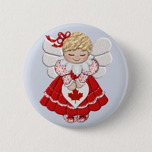 Badge Rond 5 Cm Ange canadien (Devant)