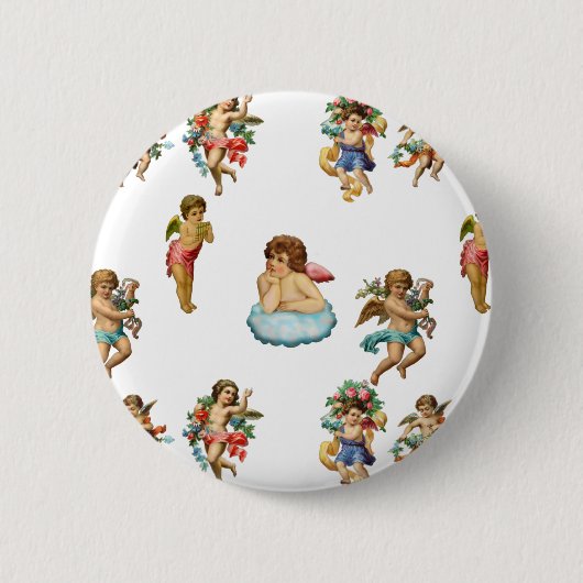 Badge Rond 5 Cm ange cherub antique (Devant)