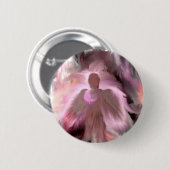 Badge Rond 5 Cm Ange de cancer du sein (Devant & derrière)