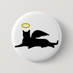 Badge Rond 5 Cm Ange de Chat