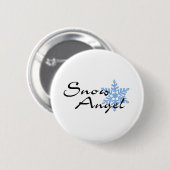 Badge Rond 5 Cm Ange de neige (Devant & derrière)
