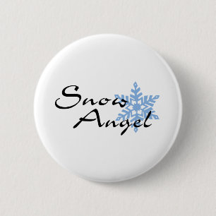 Badge Rond 5 Cm Ange de neige