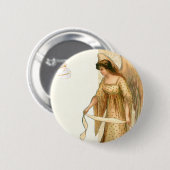 Badge Rond 5 Cm Ange de Noël et ornements (Devant & derrière)