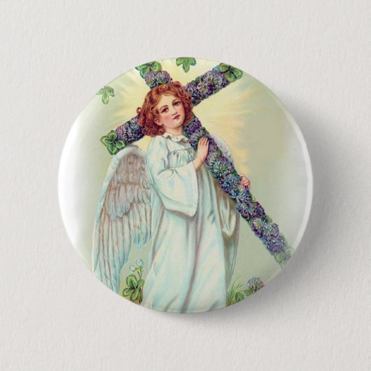Badge Rond 5 Cm Ange de Pâques (Devant)