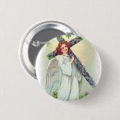 Badge Rond 5 Cm Ange de Pâques (Devant & derrière)