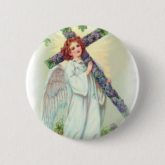 Badge Rond 5 Cm Ange de Pâques