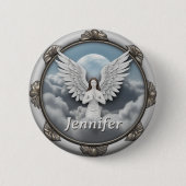 Badge Rond 5 Cm Ange de prière (Devant)