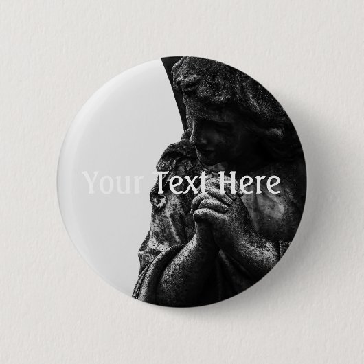 Badge Rond 5 Cm Ange déchu dans la prière (Devant)