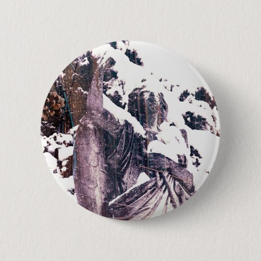Badge Rond 5 Cm Ange d'hiver (Devant)