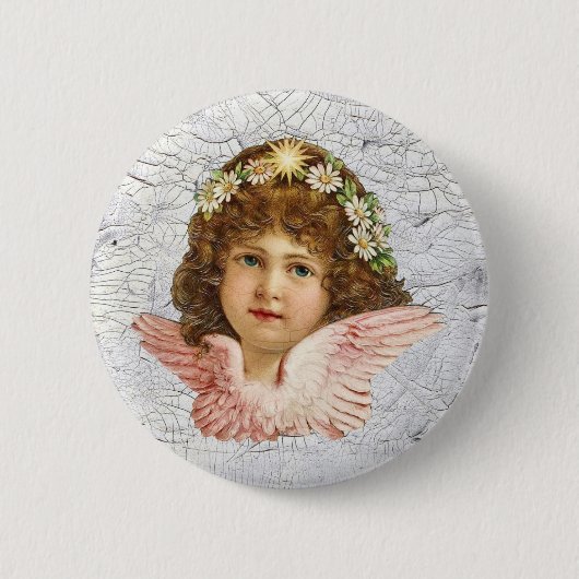 Badge Rond 5 Cm Ange fissuré (Devant)