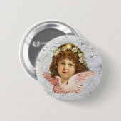 Badge Rond 5 Cm Ange fissuré (Devant & derrière)