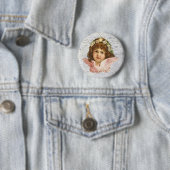 Badge Rond 5 Cm Ange fissuré (En situation)