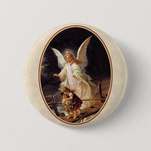Badge Rond 5 Cm Ange gardien (Devant)