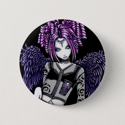 Badge Rond 5 Cm Ange pourpre rose de Natasha (Devant)