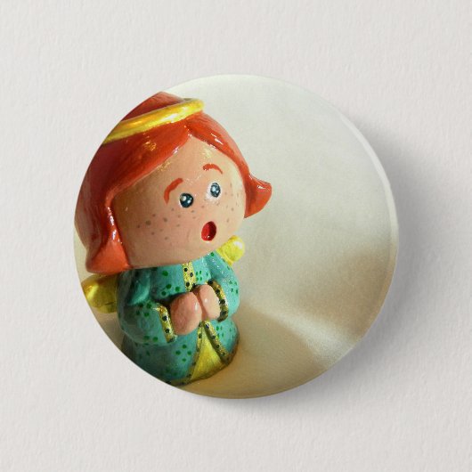 Badge Rond 5 Cm Ange vert II (Devant)