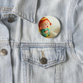 Badge Rond 5 Cm Ange vert II (En situation)