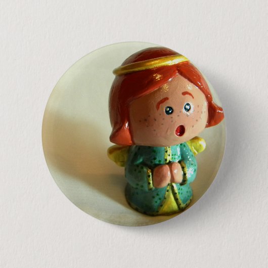 Badge Rond 5 Cm Ange vert V (Devant)